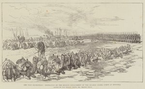 La spedizione del Nilo, ispezione del secondo distaccamento del Camel Corps delle Guardie a Dongola da Melton Prior